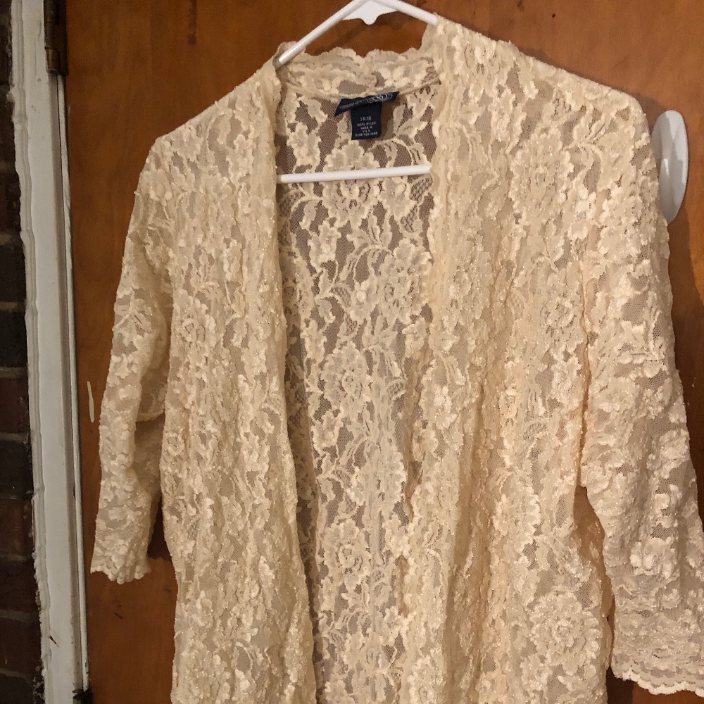 Cream-white lace blouse, jacket